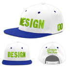 Custom White Royal Blue 3D Puff Embroidery Flat Embroidery Casual Sport Baseball Cap