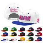 Custom White Royal Blue 3D Puff Embroidery Flat Embroidery Casual Sport Baseball Cap