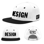 Custom White Black 3D Puff Embroidery Flat Embroidery Casual Sport Baseball Cap
