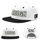 Custom White Black 3D Puff Embroidery Flat Embroidery Casual Sport Baseball Cap
