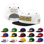 Custom White Black 3D Puff Embroidery Flat Embroidery Casual Sport Baseball Cap