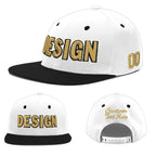 Custom White Black 3D Puff Embroidery Flat Embroidery Casual Sport Baseball Cap