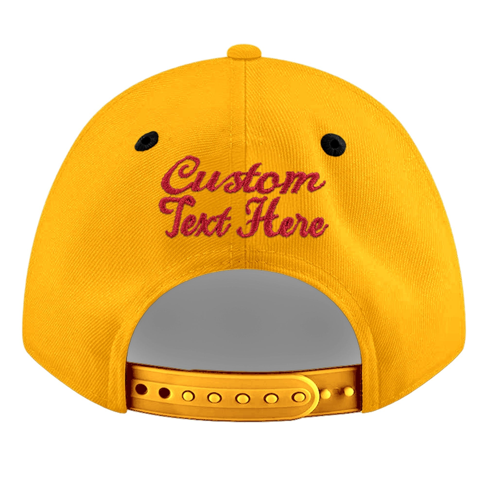 Custom Gold Black 3D Puff Embroidery Flat Embroidery Casual Sport Baseball Cap