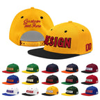 Custom Gold Black 3D Puff Embroidery Flat Embroidery Casual Sport Baseball Cap