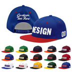 Custom Royal Blue Red 3D Puff Embroidery Flat Embroidery Casual Sport Baseball Cap