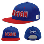 Custom Royal Blue Red 3D Puff Embroidery Flat Embroidery Casual Sport Baseball Cap
