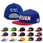 Custom Royal Blue Red 3D Puff Embroidery Flat Embroidery Casual Sport Baseball Cap