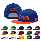 Custom Royal Blue Orange 3D Puff Embroidery Flat Embroidery Casual Sport Baseball Cap