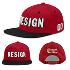 Custom Red Black 3D Puff Embroidery Flat Embroidery Casual Sport Baseball Cap
