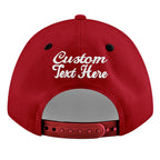Custom Red Black 3D Puff Embroidery Flat Embroidery Casual Sport Baseball Cap