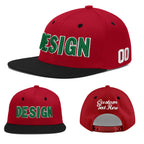 Custom Red Black 3D Puff Embroidery Flat Embroidery Casual Sport Baseball Cap