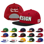 Custom Red Black 3D Puff Embroidery Flat Embroidery Casual Sport Baseball Cap