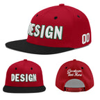 Custom Red Black 3D Puff Embroidery Flat Embroidery Casual Sport Baseball Cap