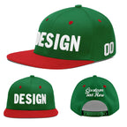 Custom Kelly Green Red 3D Puff Embroidery Flat Embroidery Casual Sport Baseball Cap