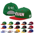 Custom Kelly Green Red 3D Puff Embroidery Flat Embroidery Casual Sport Baseball Cap