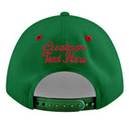 Custom Kelly Green Red 3D Puff Embroidery Flat Embroidery Casual Sport Baseball Cap