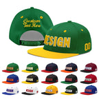 Custom Kelly Green Gold 3D Puff Embroidery Flat Embroidery Casual Sport Baseball Cap