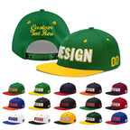 Custom Kelly Green Gold 3D Puff Embroidery Flat Embroidery Casual Sport Baseball Cap