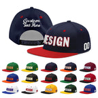 Custom Navy Red 3D Puff Embroidery Flat Embroidery Casual Sport Baseball Cap