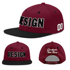 Custom Crimson Black White Orange 3D Puff Embroidery Flat Embroidery Casual Sport Baseball Cap