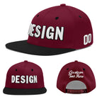 Custom Crimson Black White Orange 3D Puff Embroidery Flat Embroidery Casual Sport Baseball Cap