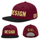 Custom Crimson Black White Orange 3D Puff Embroidery Flat Embroidery Casual Sport Baseball Cap