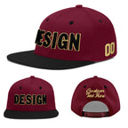 Custom Crimson Black White Orange 3D Puff Embroidery Flat Embroidery Casual Sport Baseball Cap