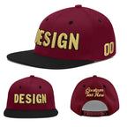 Custom Crimson Black White Orange 3D Puff Embroidery Flat Embroidery Casual Sport Baseball Cap