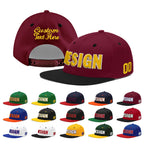 Custom Crimson Black 3D Puff Embroidery Flat Embroidery Casual Sport Baseball Cap