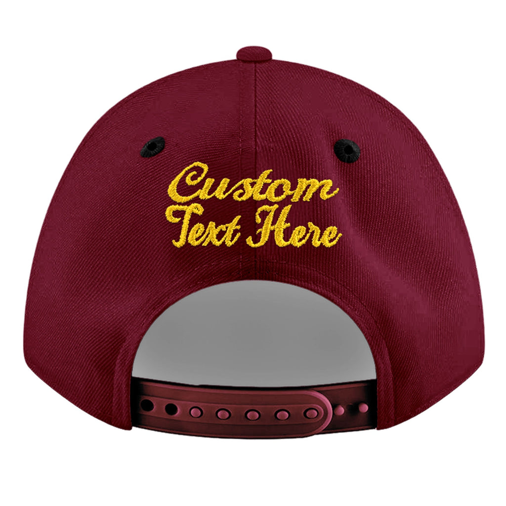 Custom Crimson Black 3D Puff Embroidery Flat Embroidery Casual Sport Baseball Cap