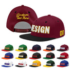 Custom Crimson Black 3D Puff Embroidery Flat Embroidery Casual Sport Baseball Cap
