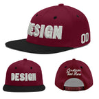 Custom Crimson Black 3D Puff Embroidery Flat Embroidery Casual Sport Baseball Cap