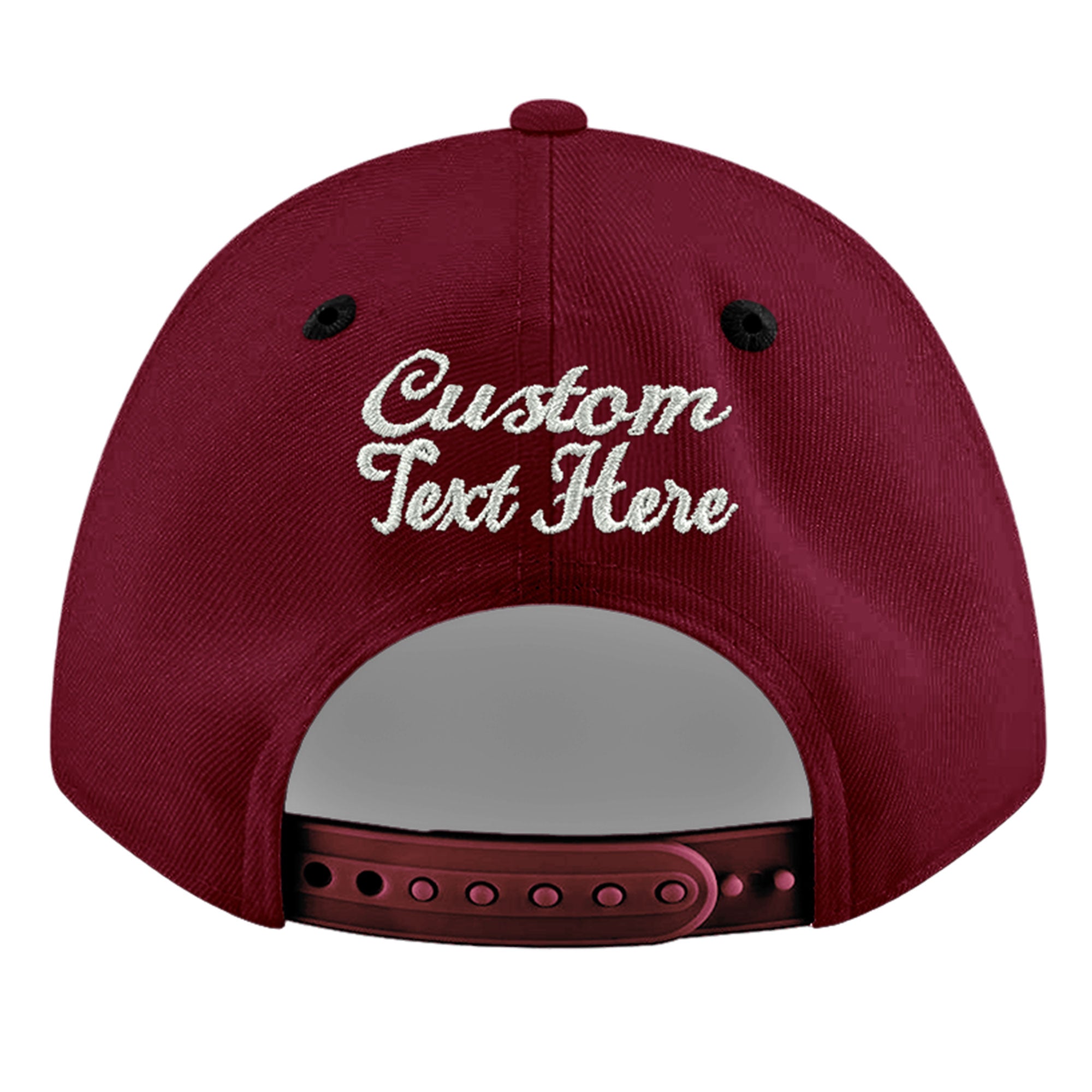 Custom Crimson Black 3D Puff Embroidery Flat Embroidery Casual Sport Baseball Cap