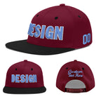 Custom Crimson Black 3D Puff Embroidery Flat Embroidery Casual Sport Baseball Cap
