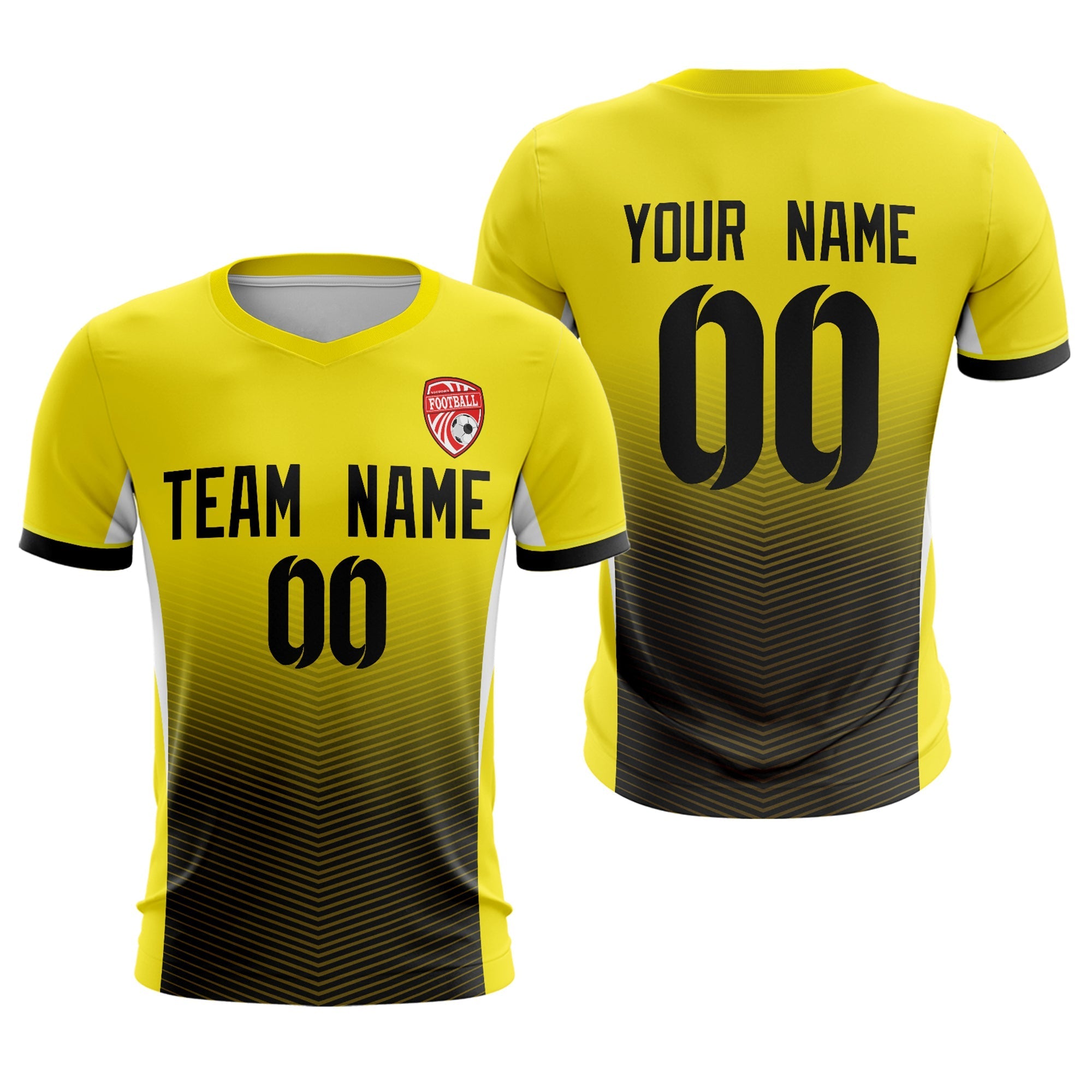 Custom Yellow Black Sport Soccer Tops Jersey Main image