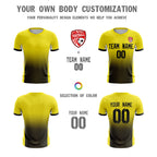 Custom Yellow Black Sport Soccer Tops Jersey