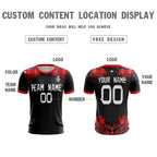 Custom Black Red White Sport Soccer Tops Jersey