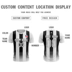 Custom White Black Sport Soccer Tops Jersey