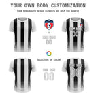 Custom White Black Sport Soccer Tops Jersey