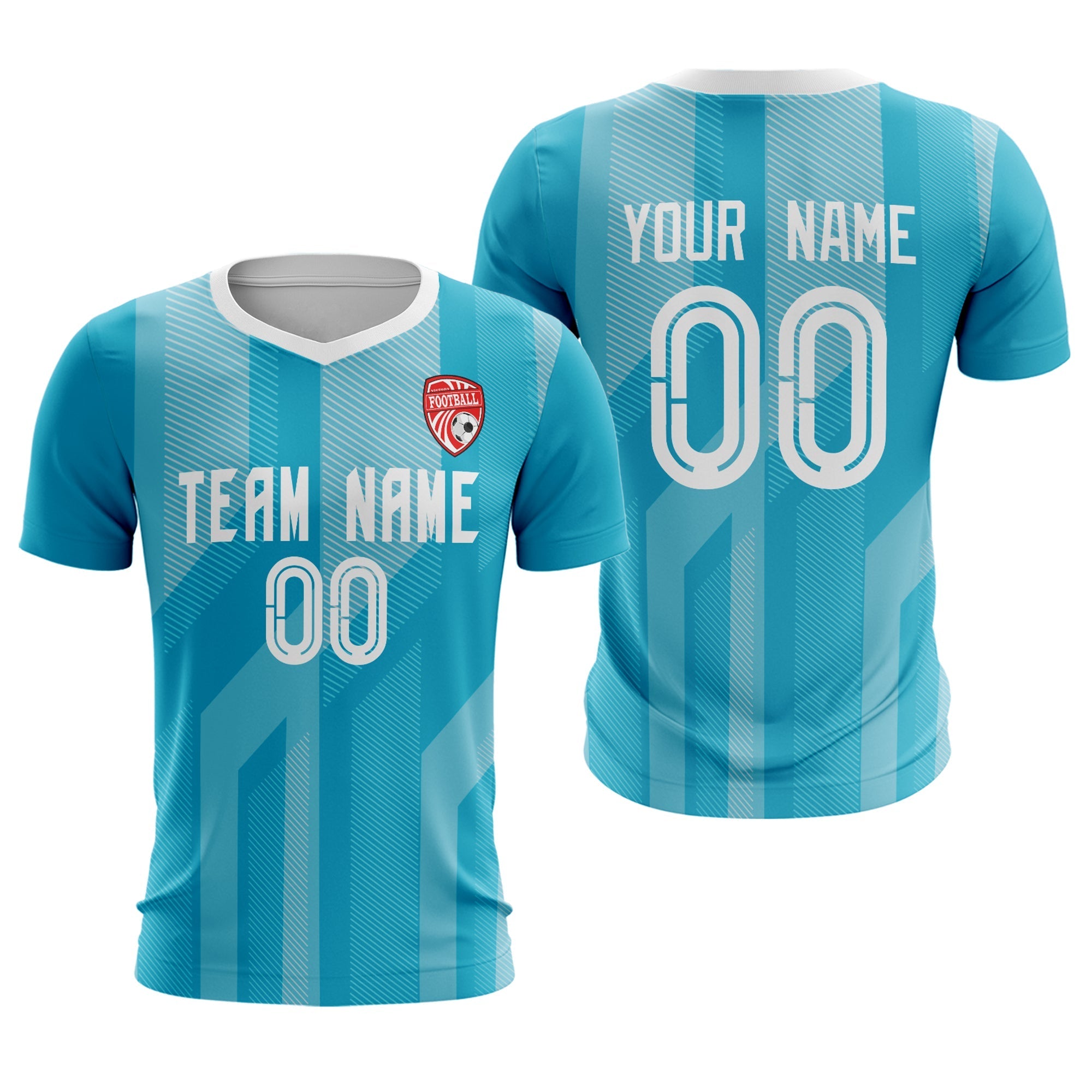 Custom Light Blue White Sport Soccer Tops Jersey Main image
