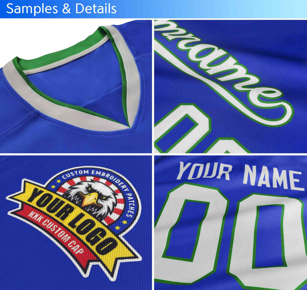 Custom Black Red-White Personalized Raglan Sleeves V-Neck Hockey Jersey
