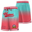 Custom Aqua Light Red Personalized Gradient Fashion Basketball Shorts