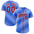 Custom Royal Red-White Gradient Fashion Authentic Baseball Jersey