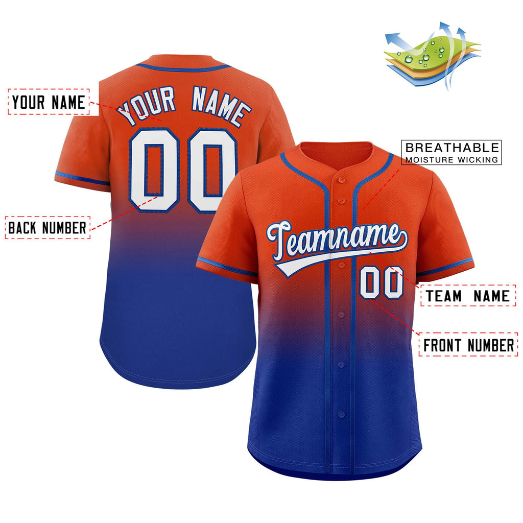 Custom Gradient Fashion Full Button Down Shirts Personalized Team Sport Baseball Jersey
