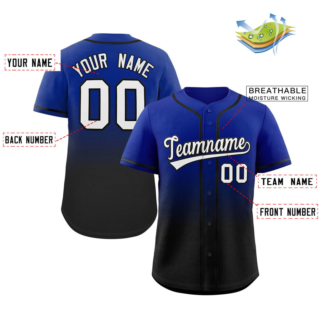 Custom Gradient Fashion Full Button Down Shirts Personalized Team Sport Baseball Jersey