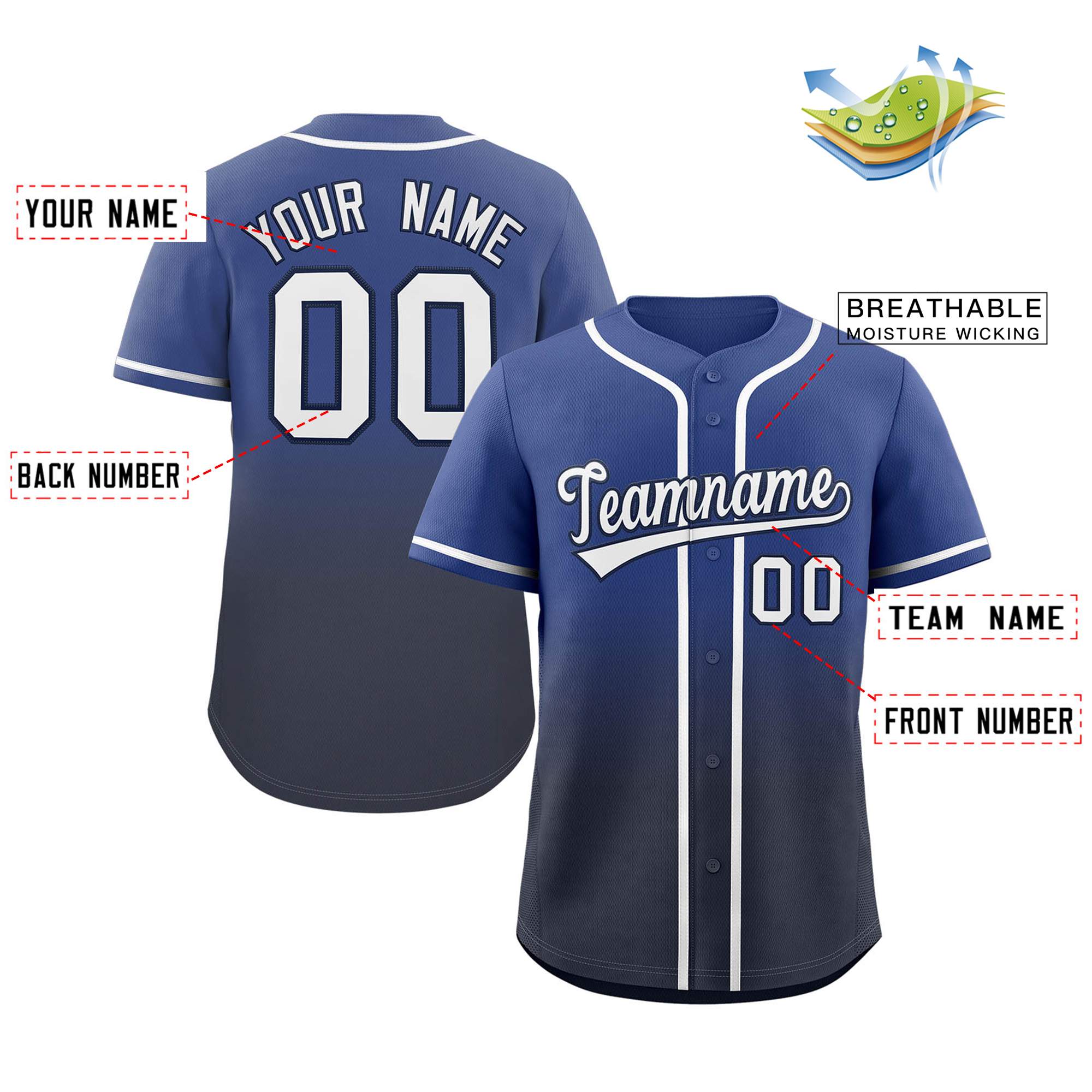 Custom Gradient Stitched Full Button Down Team Sport Uniforms Personalized Baseball Jersey