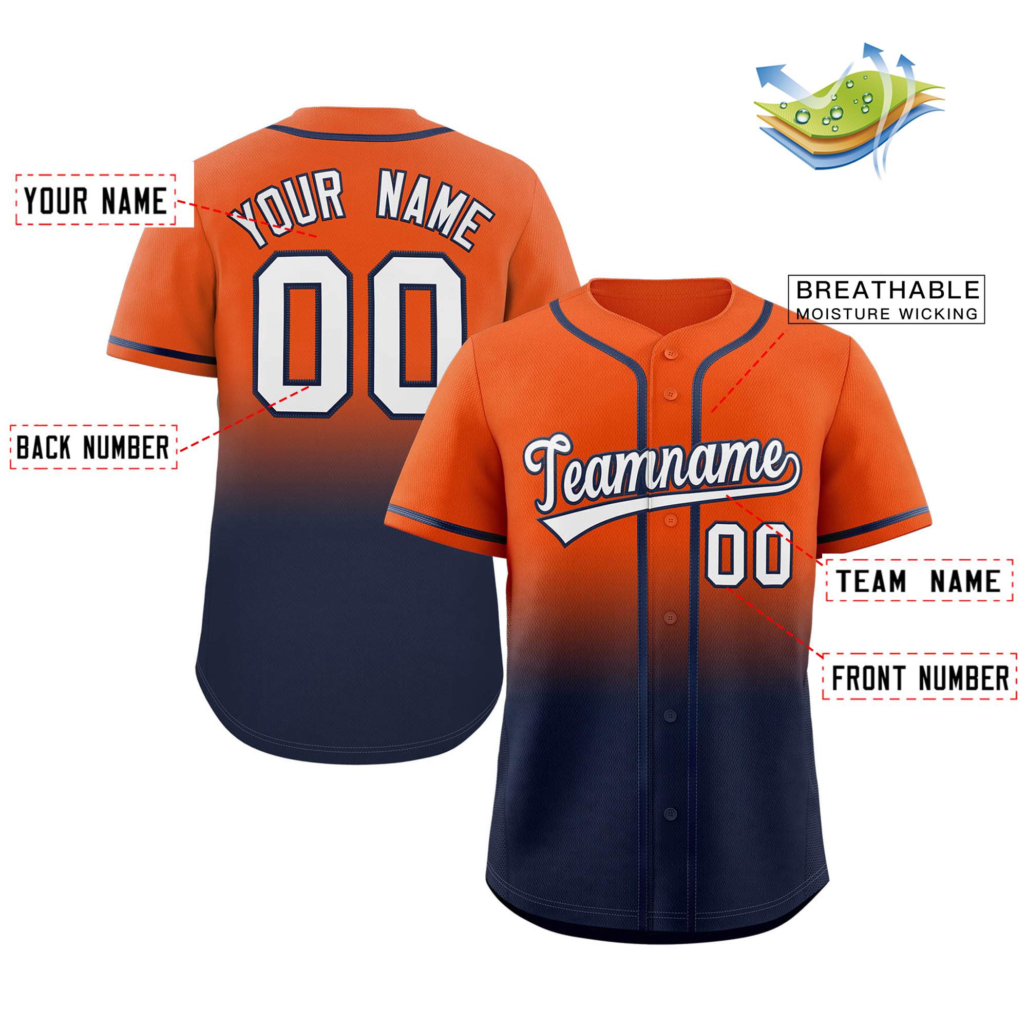 Custom Gradient Stitched Full Button Down Team Sport Uniforms Personalized Baseball Jersey