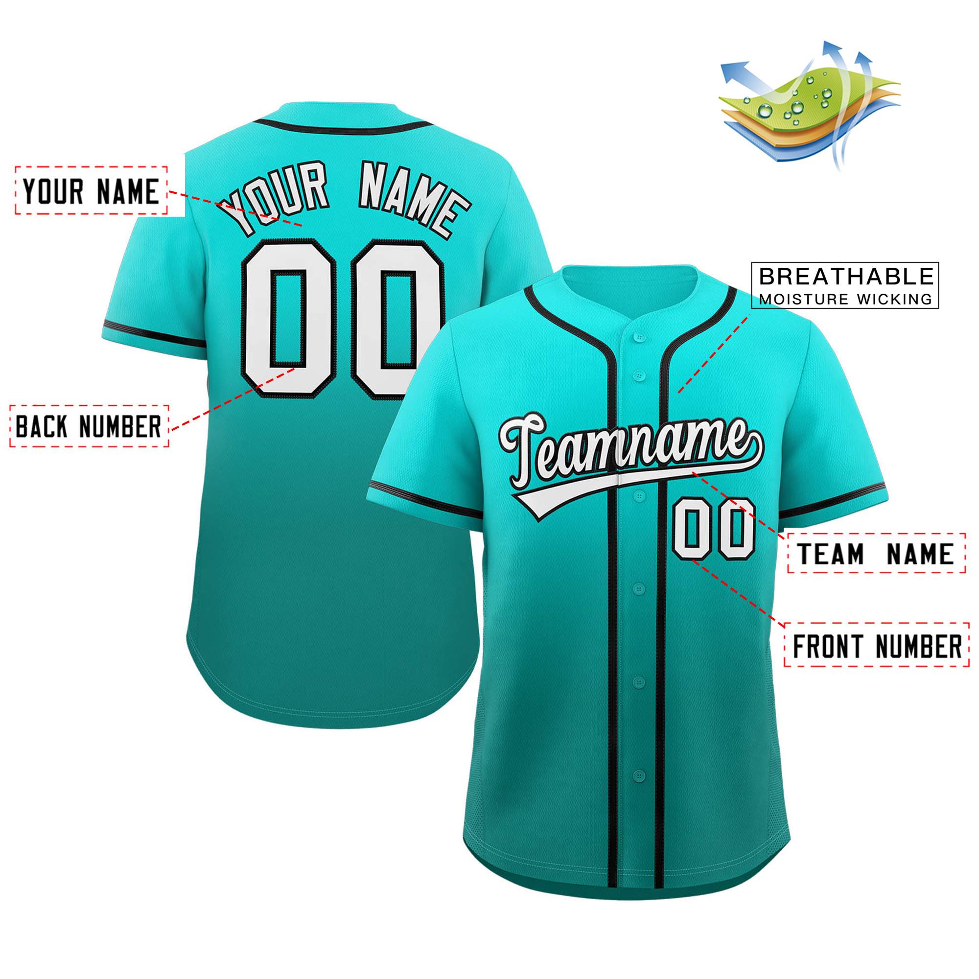 Custom Gradient Stitched Full Button Down Team Sport Uniforms Personalized Baseball Jersey