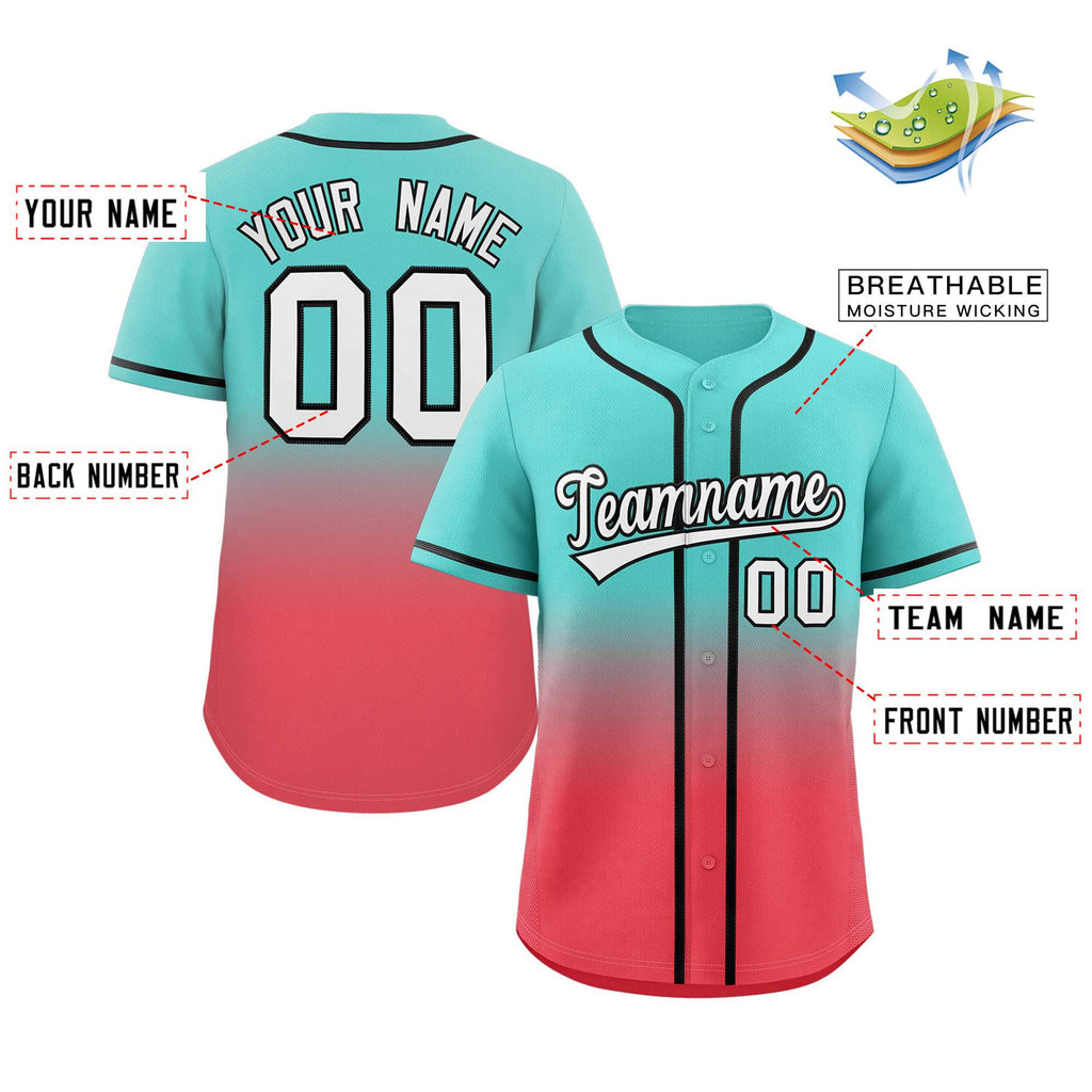 Custom Gradient Stitched Team Sport Shirts Personalized Baseball Jersey for Adults/Youth