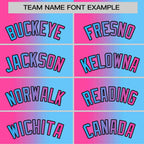 Custom Pink Blue-Black Gradient Fashion Authentic Baseball Jersey